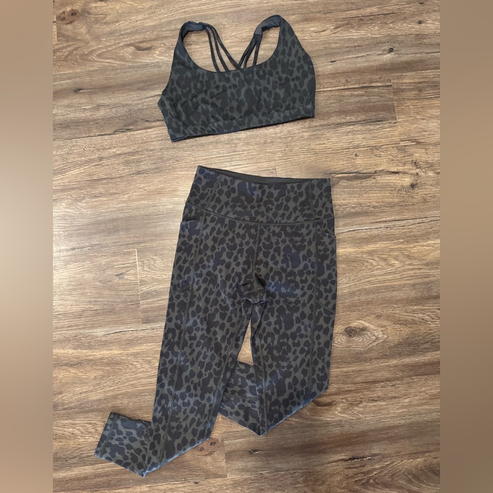 Victoria's Secret Leopard print sports bra and leggings set